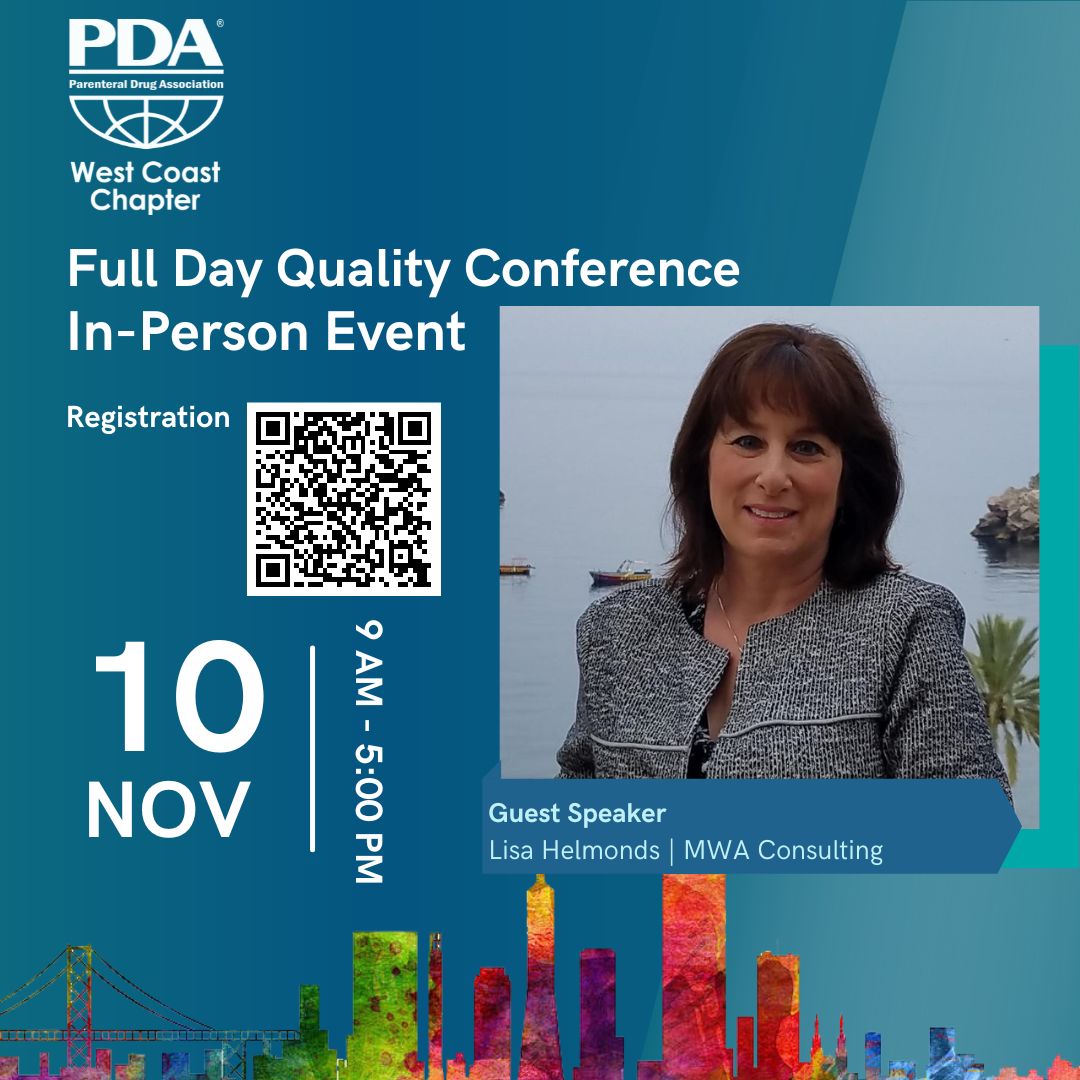 Learn more about one of our speakers for the upcoming Full Day Quality Conference on November 10th, 2022 in Foster City.

Lisa Helmonds is Vice President of Quality Services &amp; Operations, MWA Consulting, Inc.

eventbrite.com/e/quality-conf…