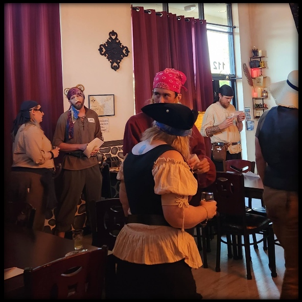 SnFMeadery's tweet photo. Blimey Matey! Thar be several roles open for the pirate themed Mead, Mystery, &amp; Murder event Sunday, October 23rd!

Any seadog worth their salt can sign up while thar be still slots open!
Sign up at: https://t.co/d2WgY1Yb84 https://t.co/Rof1ubXh59