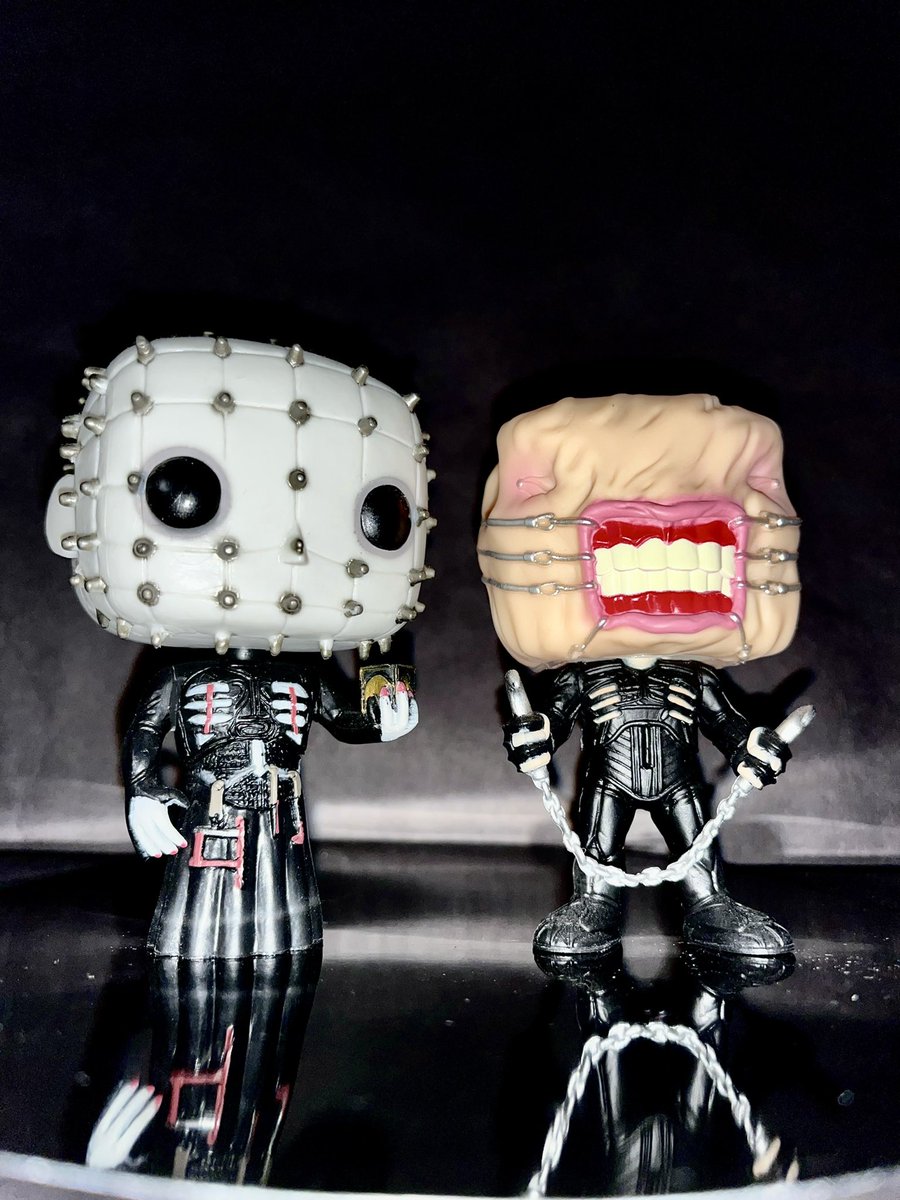funk_az's tweet photo. “We have such sights to show you!” 

Featuring Pinhead and the Chatterer for Freaky Friday! 

@originalfunko 

#funko #funkopop #funkophotoadaychallenge #funkophotoaday #horror #hellraiser #pinhead #horrormovie https://t.co/nIXJ1MjsPh