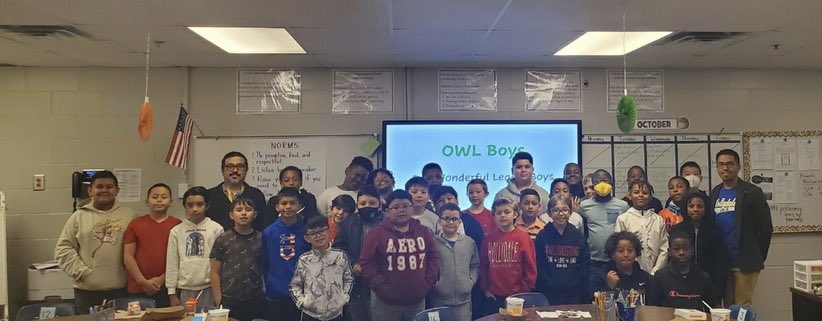 EmanuelTorralba's tweet photo. Today was our first OWL Boys Club meeting.  

I’m fortunate to have the opportunity to work alongside Dr. Rivas as we help our 4th &amp; 5th grade boys become stronger leaders! @hollydalerocks  

#BuildingStudentLeaders  #LoveToLeadHere #WeAreNow32 https://t.co/nerQbyuyvt