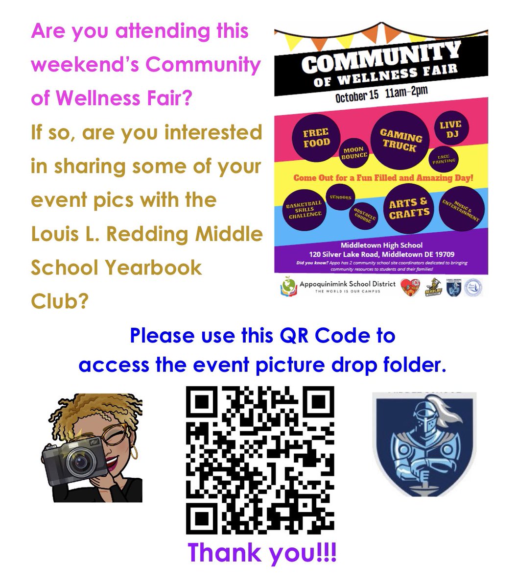 RMSKnights's tweet photo. We can’t wait to see you tomorrow at the Community Wellness Fair! While there, snap a picture or two and submit it for the LLRMS yearbook! https://t.co/WPkXrkifrY