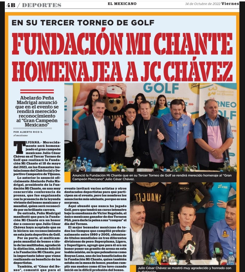 bravoivann's tweet photo. Amigos y amigas hay que apoyar a la Fundación Chante de mi buen amigo @AbelardoPeña en esta ocasión Homenaje al Champs @Jcchavez115 No se lo pierdan! https://t.co/bydAQhoevo