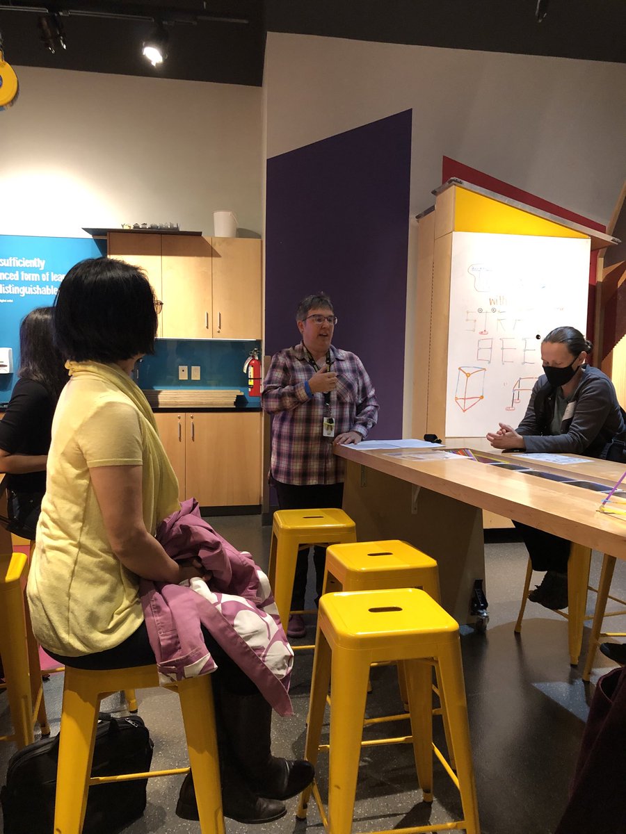 t_cummins's tweet photo. Dr. @sandyeix our Director of STEAM Learning in her happy place @scienceworldca - Teaching Tinkering! https://t.co/zZGcj5L5cN