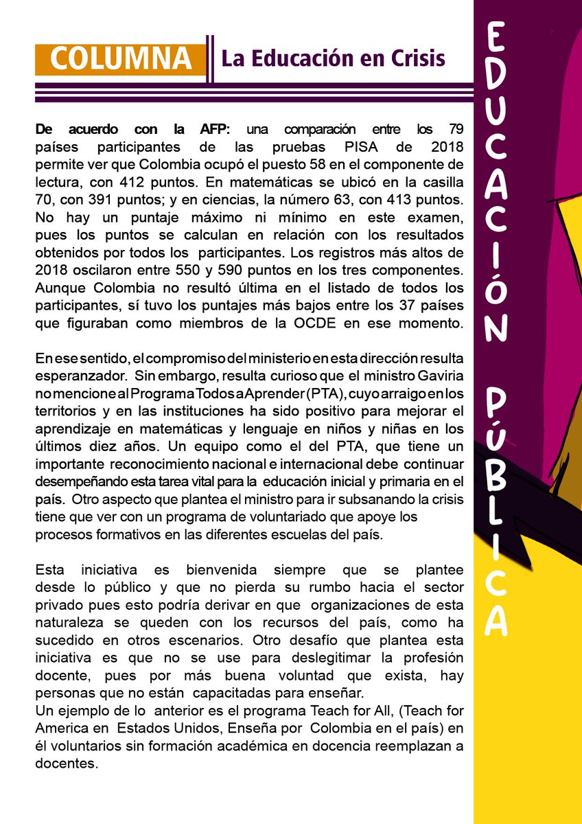 viva_angel's tweet photo. No puede ser un @pta  o como se llame, debe ser el @pta con todas sus letras: PROGRAMA TODOS A APRENDER, sin jugaditas y sus enfasis en lenguaje y matemáticas. @agaviria @hbayonar @RinconferE @fecode @CutJcortes
#EducaciónEnCrisis https://t.co/1jqhLDm4nD