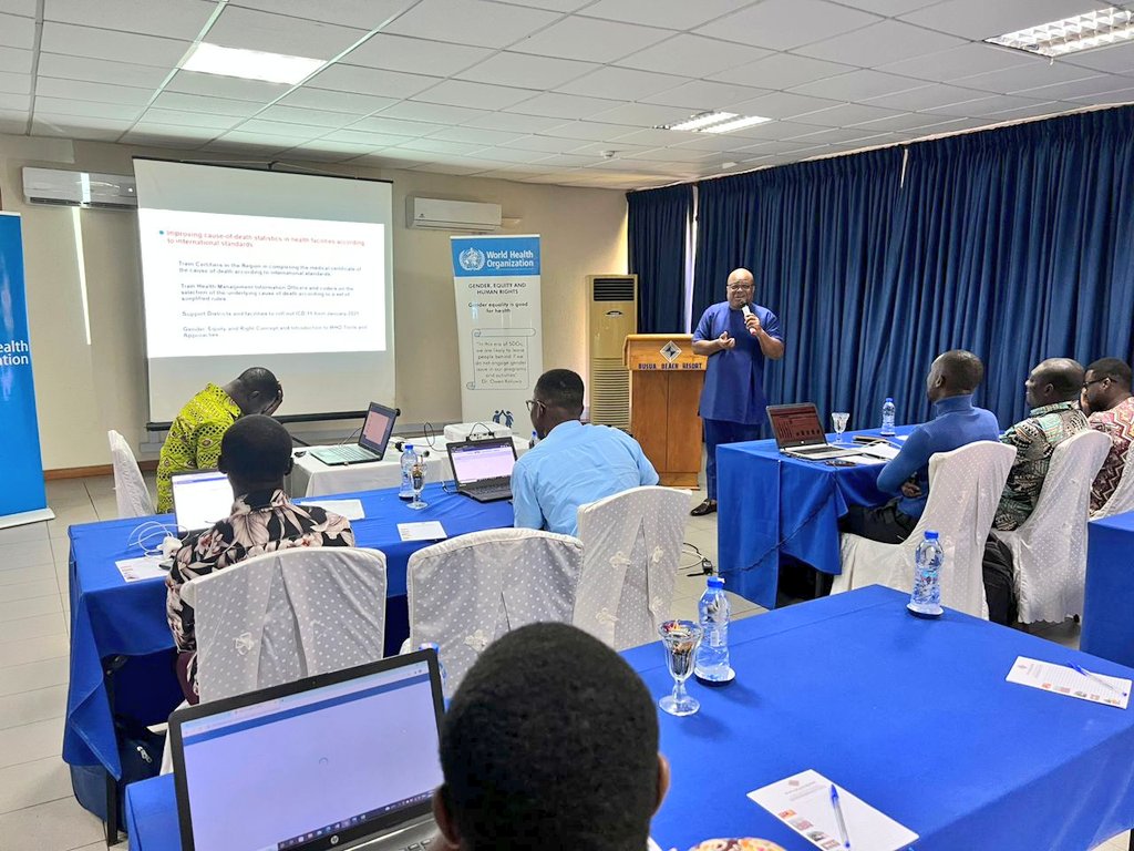 WHOGhana's tweet photo. Accurate data on mortality &amp; cause of death is critical for #SDG3 attainment.

@WHOGhana with support from Government of #Canada is building the capacity clinicians &amp; Health Information officers to better understand disease classifications &amp; systems for accurate reporting. https://t.co/dUxdMpHNso