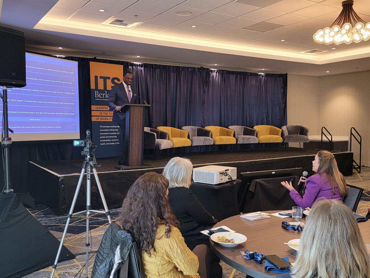BerkeleyITS's tweet photo. Great opportunity with @CA_Trans_Agency Secretary @ToksOmishakin for an in-depth q and a session at #ITSat75 https://t.co/DlEAIWxDcI