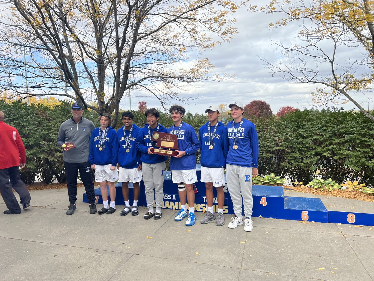 2022 State Boys Tennis Champions - Lincoln East Spartans
Unbeaten-Unbreakable-Unbelievable 
GO SPARTANS!!!!