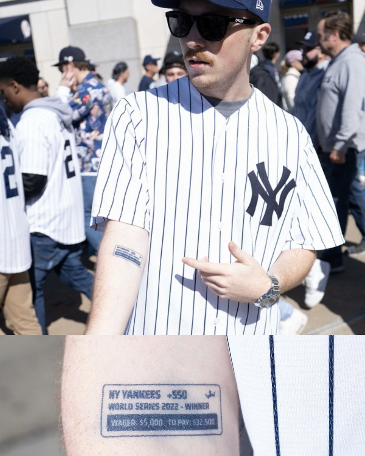 br_betting on X: Bro got his Yankees World Series future tattooed