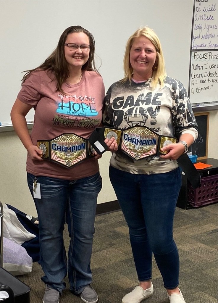 Tarkington Middle School Teacher and Paraprofessional of the month for September: Amber Keith and Alexis Wheeler.

Legit champions! Thank you for elevating what you do to make our students successful.