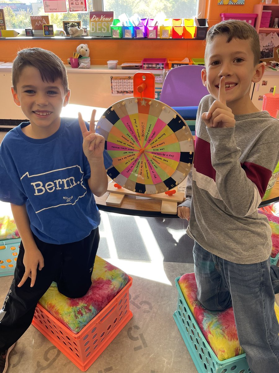 Brooks and Carter were pulled as our SOAR kids of the week, and we couldn’t believe they spun the wheel and BOTH landed on the BONUS!! Now our entire class gets to celebrate with an extra recess and a show and tell day!