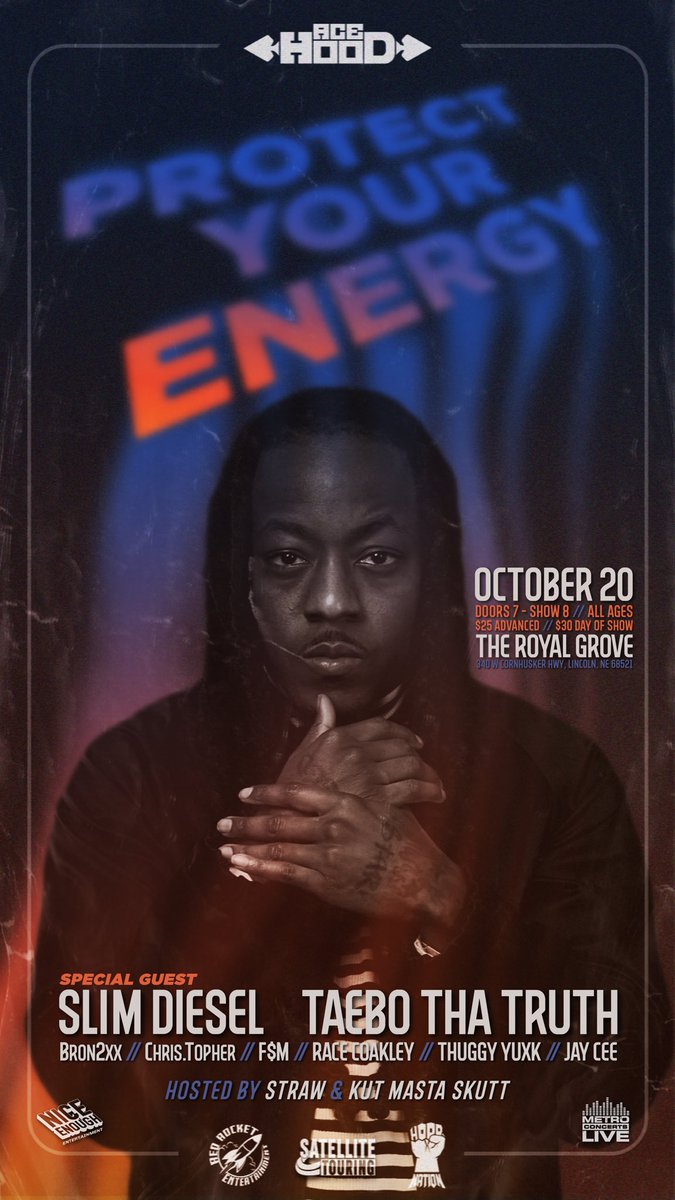 alienhead402's tweet image. OCTOBER 20TH - LINCOLN NE - ACE HOOD @ THE ROYAL GROVE!! PULL UP! TICKETS ARE $25 ADV / $30 DO!! HIT ME FOR EM!!! LETS GOOOOO