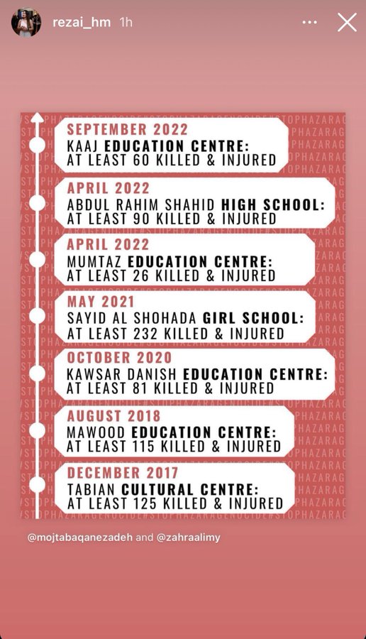 learning_erning's tweet photo. @spdde @PES_Women @katarinabarley @PES_PSE 58 Hazara children were killed and more than 100 were injured in Kaj educational center in Kabul few days ago. No body have still take the responsibility of this attack.
The world leaders must break their silence and act to make an stop in Hazara genocide.
  #StopHazaraGenocide https://t.co/vvPhsA2T0e