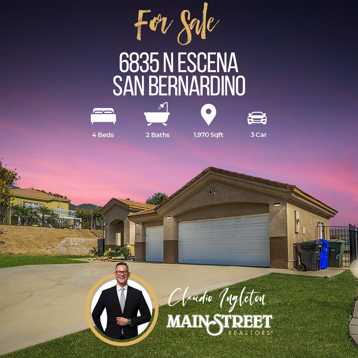 Home For Sale in San Bernardino CA
4 🛏 | 2 🛁 | 1,970 ◼️👣 | 3🚗 garage

#MainstreetRealtors #sanbernardino