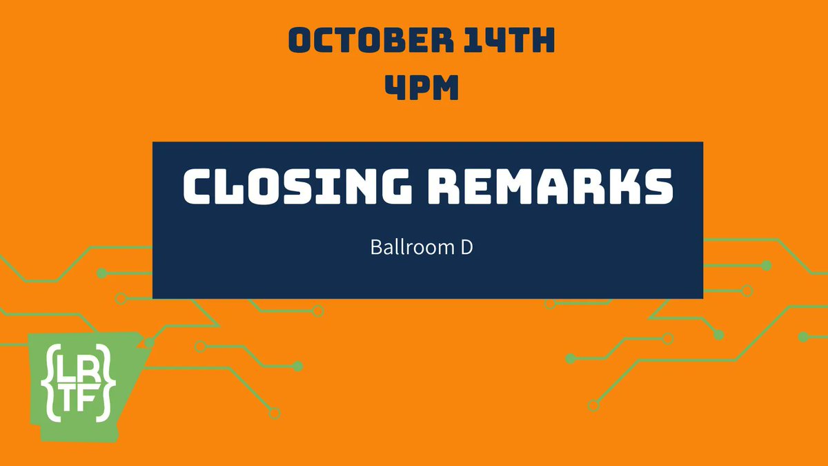 We are so happy you joined us the last 2 days! Head on over to Ballroom D and let's wrap up #LRTF2022!