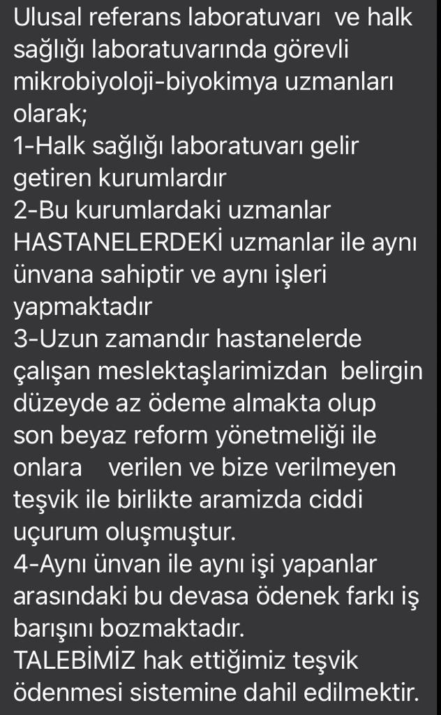 ErolSuvac's tweet photo. @NeeAte03221743 Eylül geçti Ekim geldi görev yeri Halk sağlığı laboratuvarı olan uzman hekimler de hastanedeki branşdaslari ile aynı işi yapıyor ama sıfır teşvik alıyor adalet ve hakkımızı istiyoruz sayın bakanım @drfahrettinkoca https://t.co/nTiFxljRKz
