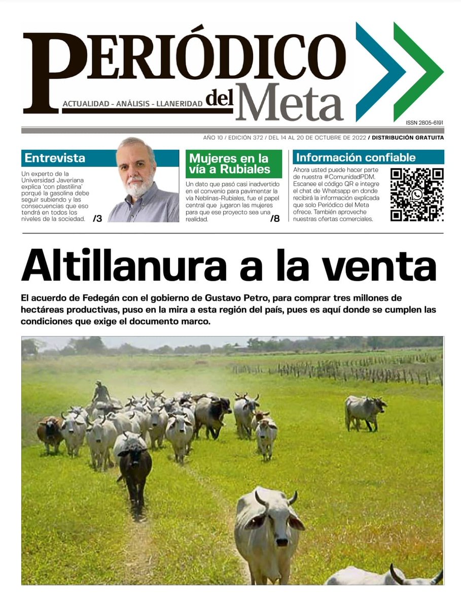 PeriodicodMeta's tweet photo. #PortadaPDM Les compartimos la primera página de nuestra edición impresa de esta semana en Periódico del Meta
#NosVemosEnLaCalle https://t.co/JK3AFl9eHY