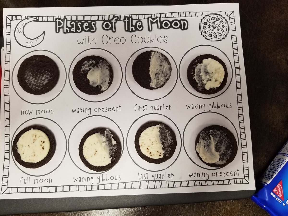 Who knew the moon could taste so good? 😊  Students loved using Oreos to illustrate the phases of the moon.  Many thanks to my colleague Mrs. Barwin for sharing this super cool idea! 🥰 #OakFlatProud #bssdproud