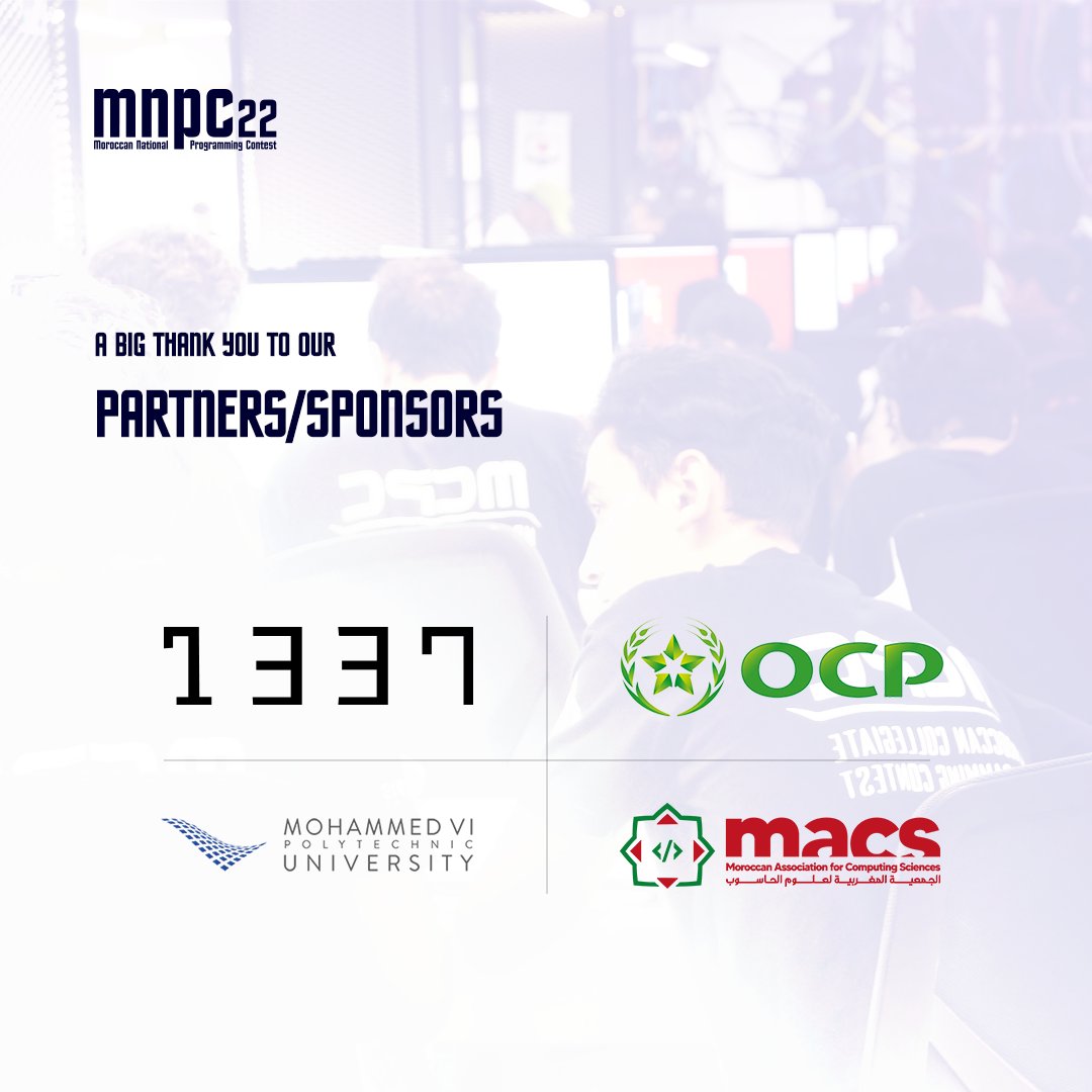 On behalf of the organization team of MNPC, A big thank you for <a href="/1337/">Leextorsión 🌐</a> &amp; <a href="/ocpgroup/">OCP Group</a>  for their support and constant help 🙏 This contest wouldn't have been possible without our host/sponsors 🫡