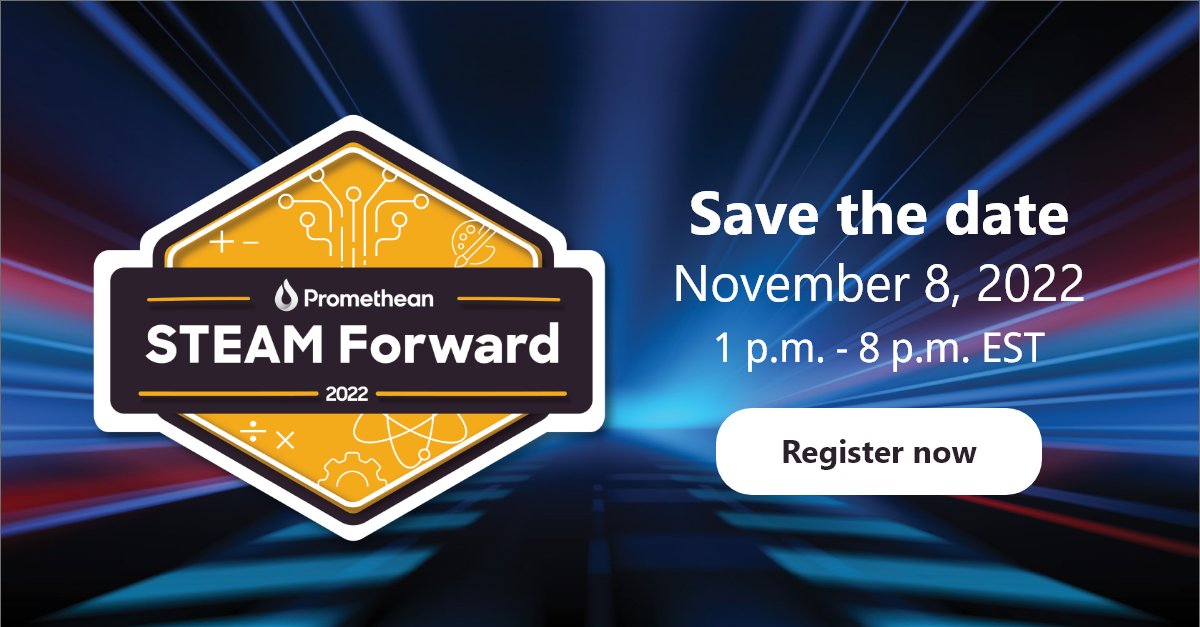 Promethean (@promethean) on Twitter photo Could you use a $25 gift card from Promethean?
1. Follow <a href="/promethean/">Promethean</a> and @learnpromethean
2. Like a tweet promoting #STEAMForward22.
3. Tag a friend or colleague who should attend #STEAMForward 2022.
That's it! Each Tweet is a chance to win. 🏆 Could you use a $25 gift card from Promethean?
1. Follow <a href="/promethean/">Promethean</a> and @learnpromethean
2. Like a tweet promoting #STEAMForward22.
3. Tag a friend or colleague who should attend #STEAMForward 2022.
That's it! Each Tweet is a chance to win. 🏆