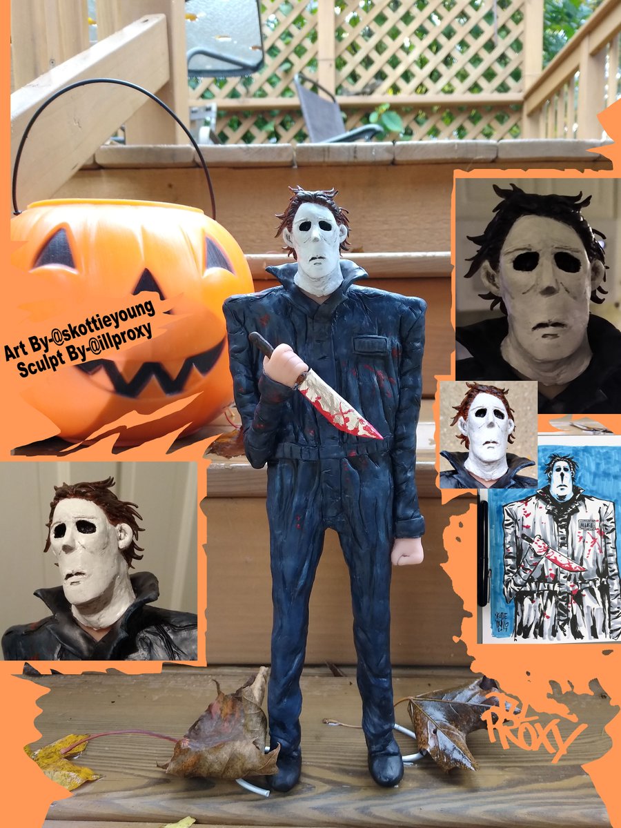 illproxy's tweet photo. Is it Halloween yet? Michael Myers sculpture inspired by the art of @skottieyoung !!!

#Halloween #MichaelMyers #HalloweenEnds #horror #sculpture #artistsoninstagram #sculpt #fanart #illproxy #HorrorFam #horrorart #POPCulture #sculptor #skottieyoung #arttoys #statue https://t.co/5Kk8xteMc8