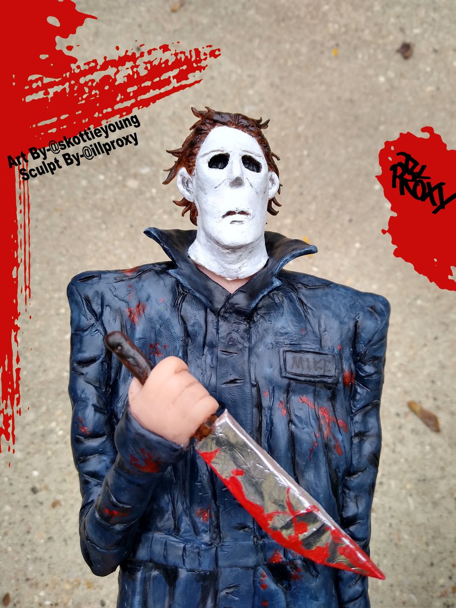 illproxy's tweet photo. Is it Halloween yet? Michael Myers sculpture inspired by the art of @skottieyoung !!!

#Halloween #MichaelMyers #HalloweenEnds #horror #sculpture #artistsoninstagram #sculpt #fanart #illproxy #HorrorFam #horrorart #POPCulture #sculptor #skottieyoung #arttoys #statue https://t.co/5Kk8xteMc8