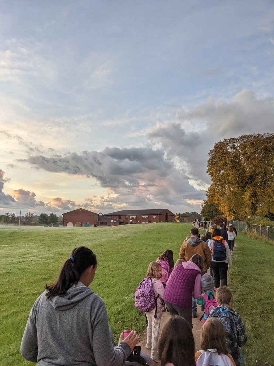 Students, parents, staff members, and family pets joined together to walk to school to celebrate IWALK - International Walk to School Month! It was a great way to start our day! 💚💛 <a href="/AVRCE_NS/">Annapolis Valley Regional Centre for Education</a>