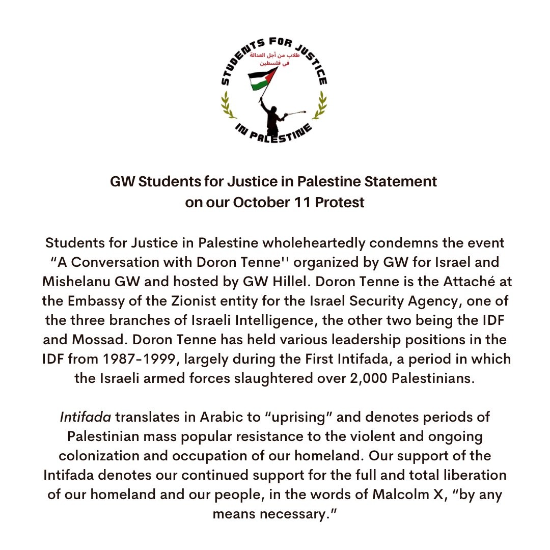 Students for Justice in Palestine at GWU tweet media