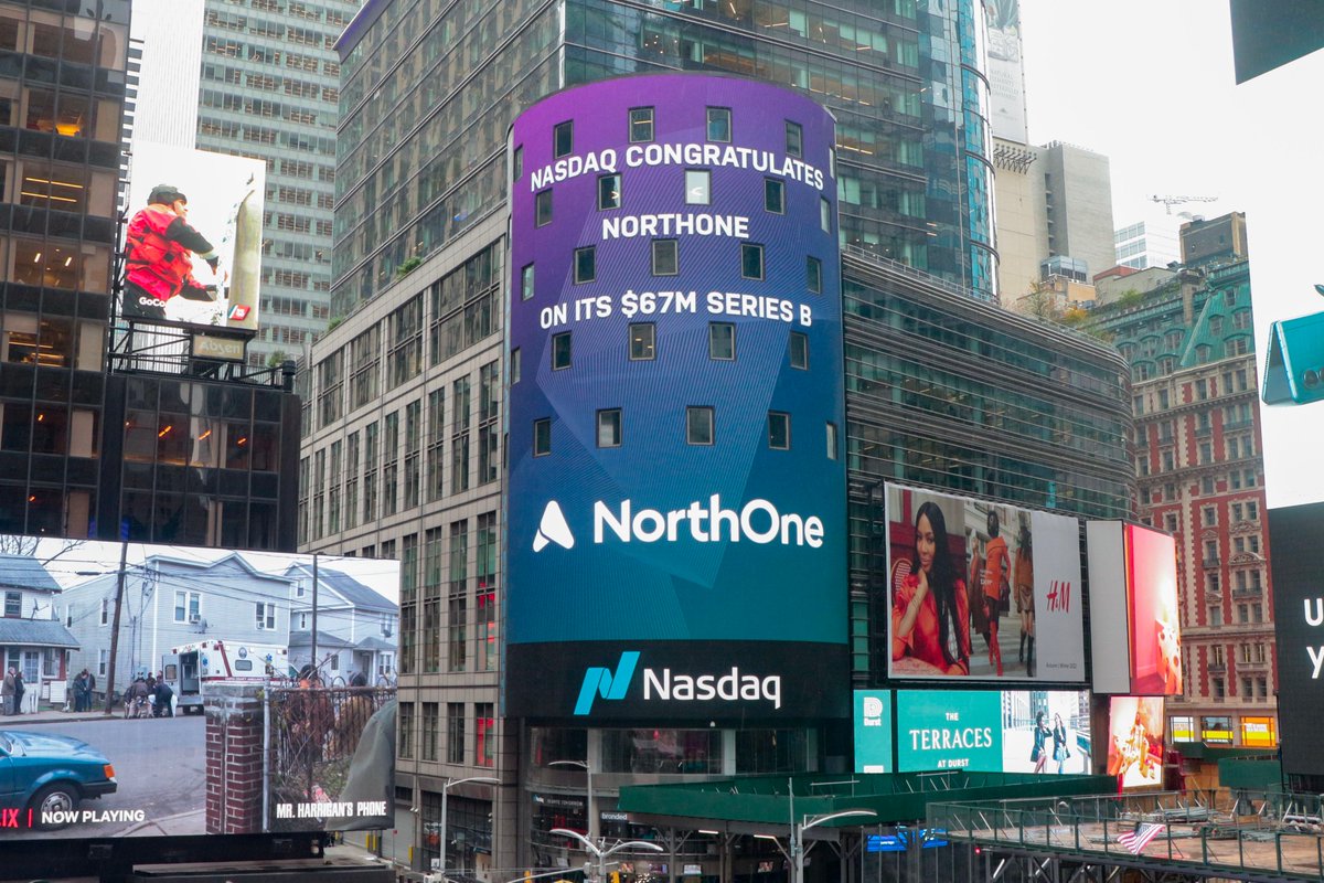 NorthOneApp's tweet photo. Proud is an understatement. Thank you to our friends at @Nasdaq for shining a light on our Series B raise 🎉 https://t.co/06zls9GFVE