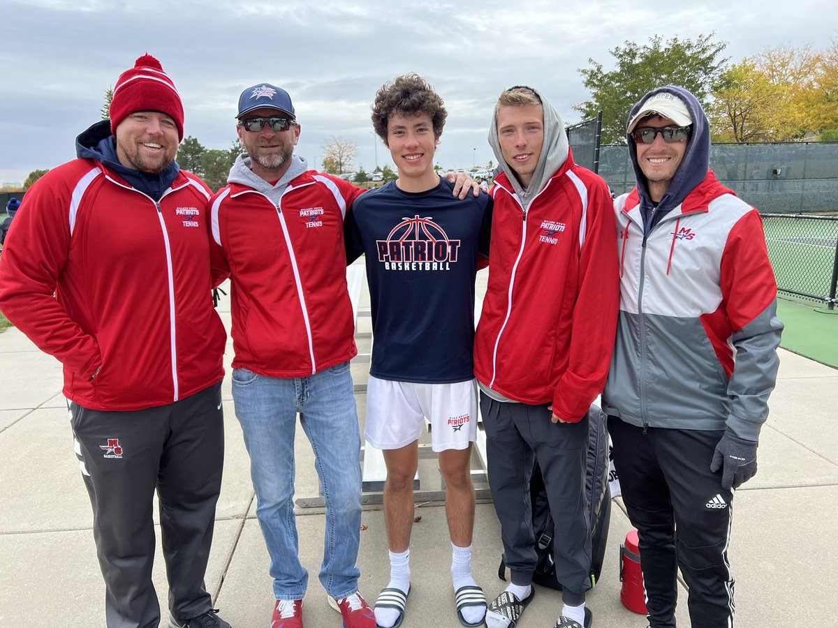 Ben Boudreau ends his Patriot tennis career with a 25-11 record and an 8th place finish at State in #1 singles division. Ben made a very immediate impact on our players, coaches, and team. We can’t wait to see him running PG on the basketball court this winter! @MSHSactivities
