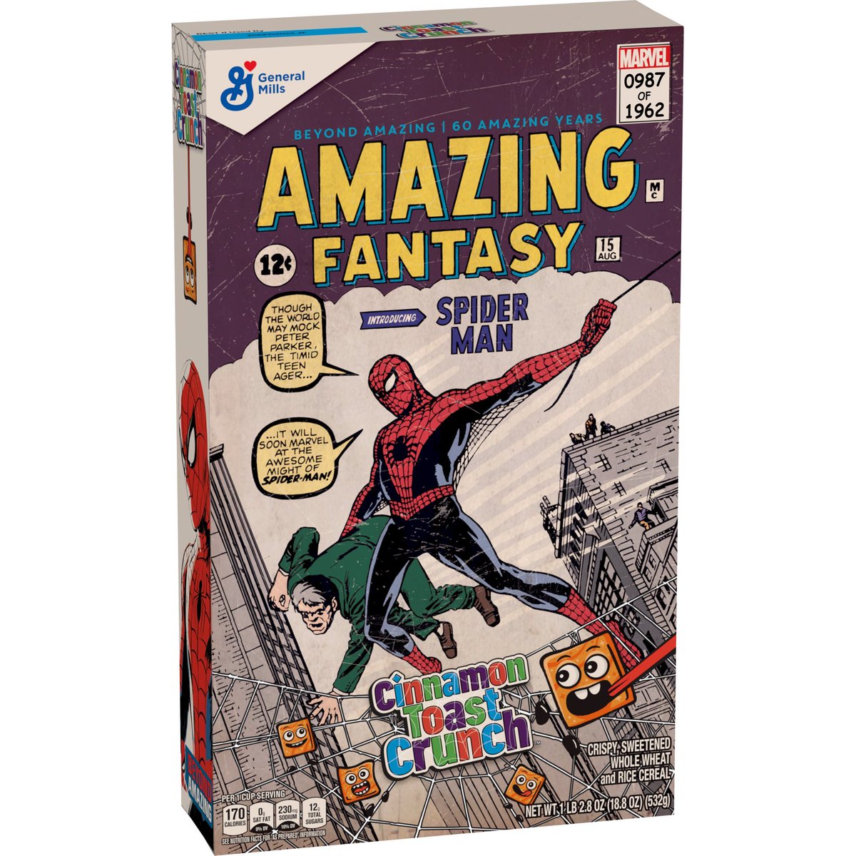 sandboxworld's tweet photo. https://t.co/gOEWmzDfcd
Celebrate 60 amazing years of Spider-Man with a Walmart-exclusive box of General Mills Cinnamon Toast Crunch Breakfast Cereal limited-edition collectible box. #grubbits #spiderman #Walmart #generalmills #cinnamontoastcrunch https://t.co/SpaG6sWU4V