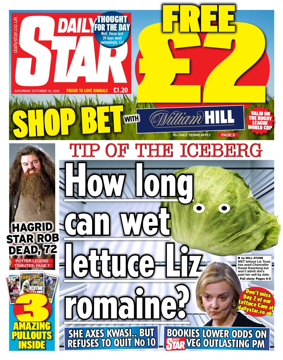 STAR: How long can wet lettuce Liz romaine? #TomorrowsPapersToday