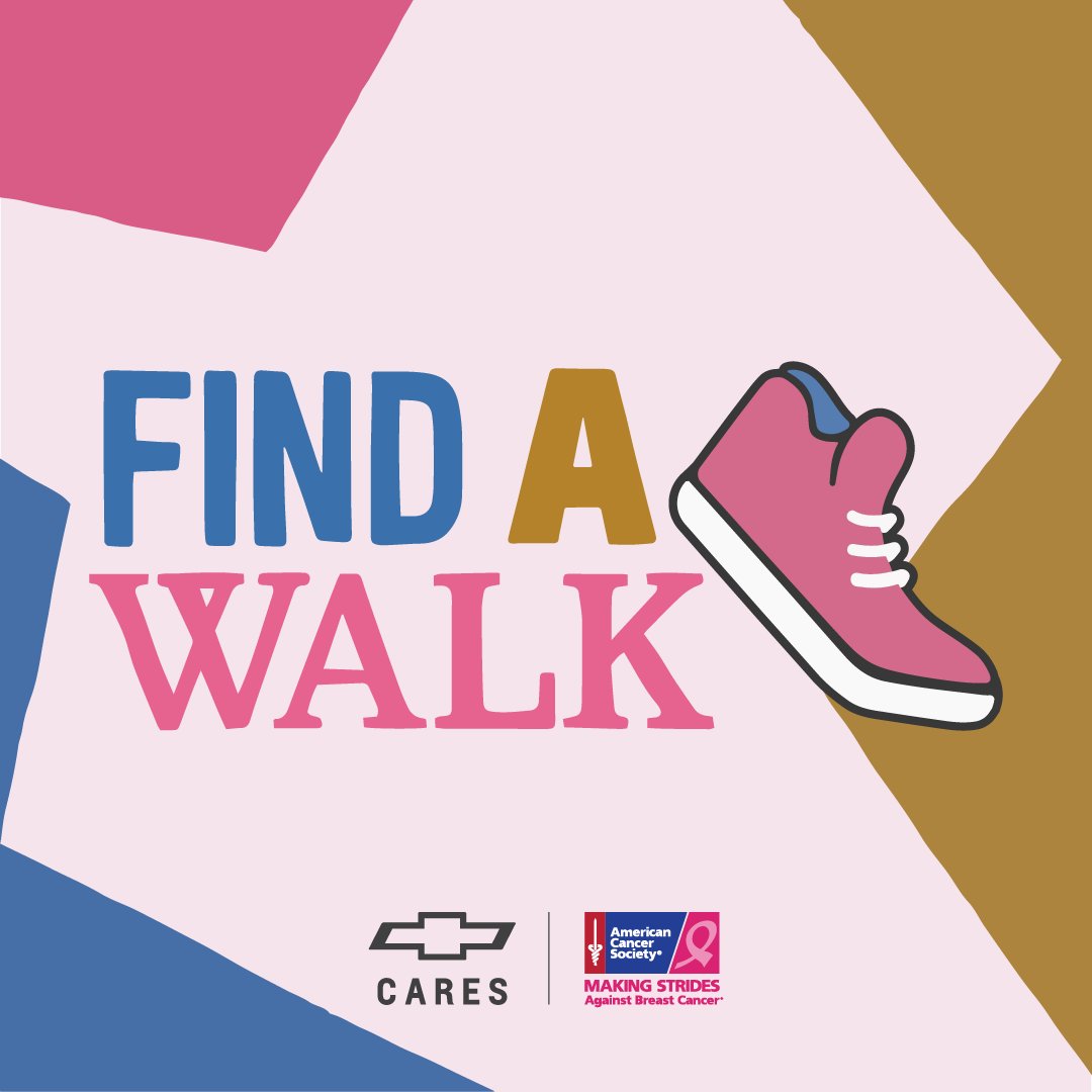 We’re all driving toward the same goal: a cure for breast cancer. Start making strides and join us in honoring survivors and raising awareness by signing up for an @AmericanCancer Society walk near you: s.chevy.com/2m8sck #WeDriveFor