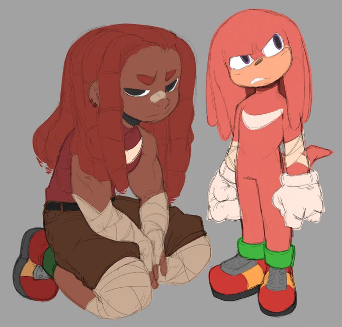 wanted to try drawing the cool red dude knuckles 