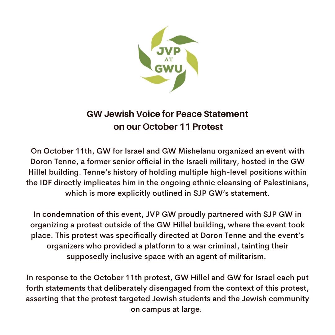 JVP GWU tweet media