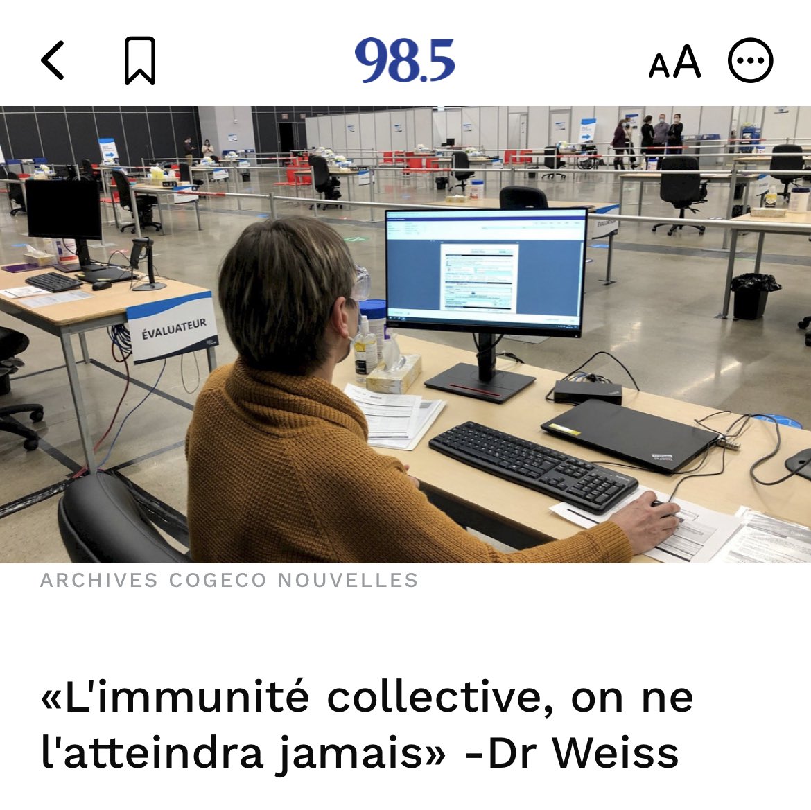 Josiane Cossette on Twitter "Le Dr Weiss se réveille. « L’immunité collective, on ne l