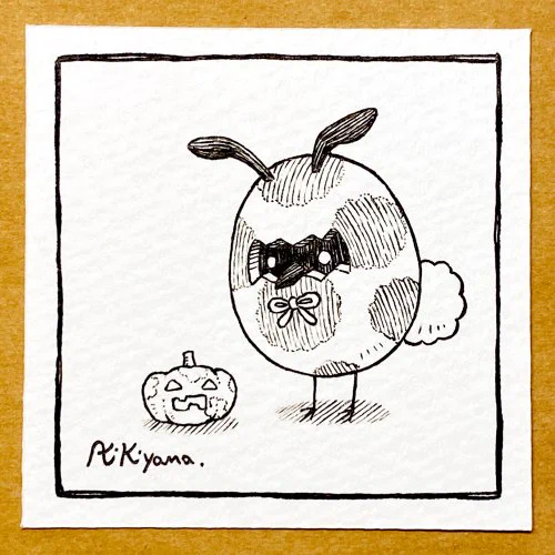 Good morning !
今朝のさく🎃🥚

#イラスト 
#タマゴノマモノ 