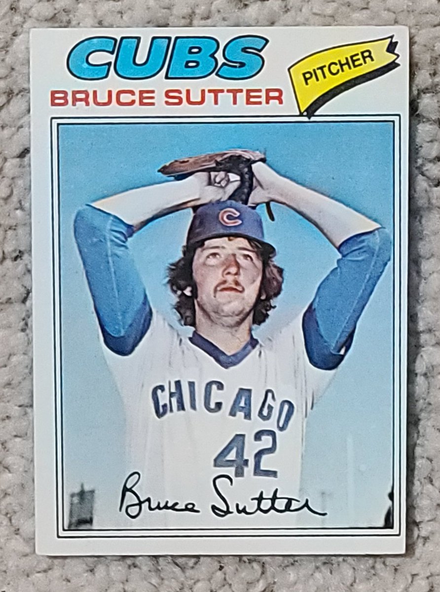 DennisCGarcia's tweet photo. Here's my 1977 Rookie #BaseballCard of HOF relief pitcher #BruceSutter #ChicagoCubs
#RIPBruceSutter https://t.co/T0rh1zHM5c