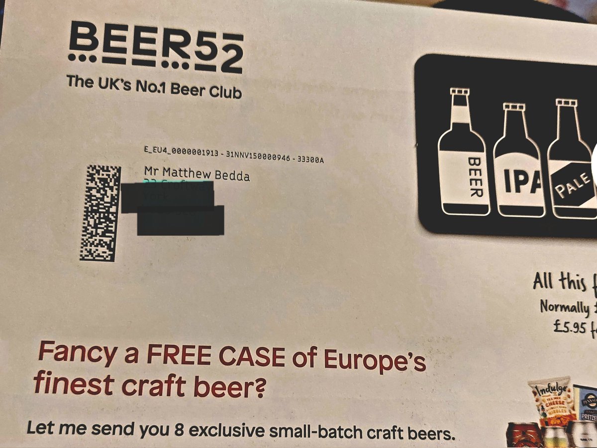 auntyrowena's tweet photo. @Beer52HQ thanks for your direct mail to my DEAD son. He's been gone 8 years soon, so your mail was lovely to receive. It's over 10 years since he's been registered to my address. Unacceptable, shoddy. Do better. #DMAcode Be diligent with data. I'll be making a formal complaint. https://t.co/R4PsfjiQUS