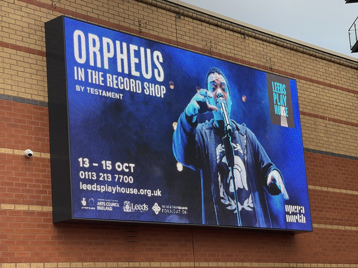 leejackson's tweet photo. Thankyou @LeedsPlayhouse for putting on @testamentonline with the amazing show #orpheusintherecordshop - a brilliant show. Great production blend of hip hop and live instrumentalists. Highly recommended. Only two shows left! https://t.co/zas8amIAJE