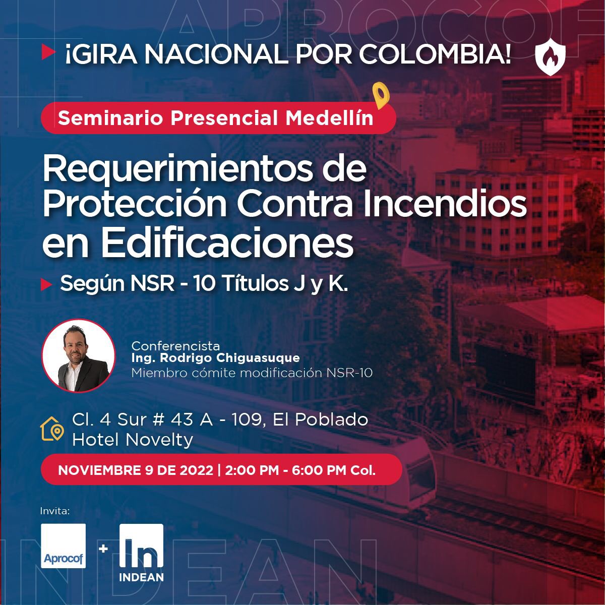 indeansas's tweet photo. Seguimos nuestras capacitaciones en Colombia 🇨🇴 y esta vez, nuestro lugar de destino es MEDELLÍN. 
Actualízate y capacítate en los requerimientos de Protección Contra Incendio de acuerdo a la NSR-10, títulos J y K. 
¡Inscríbete AHORA!

📱 https://t.co/sC5EBaAqiu https://t.co/v8BBUSJVsE