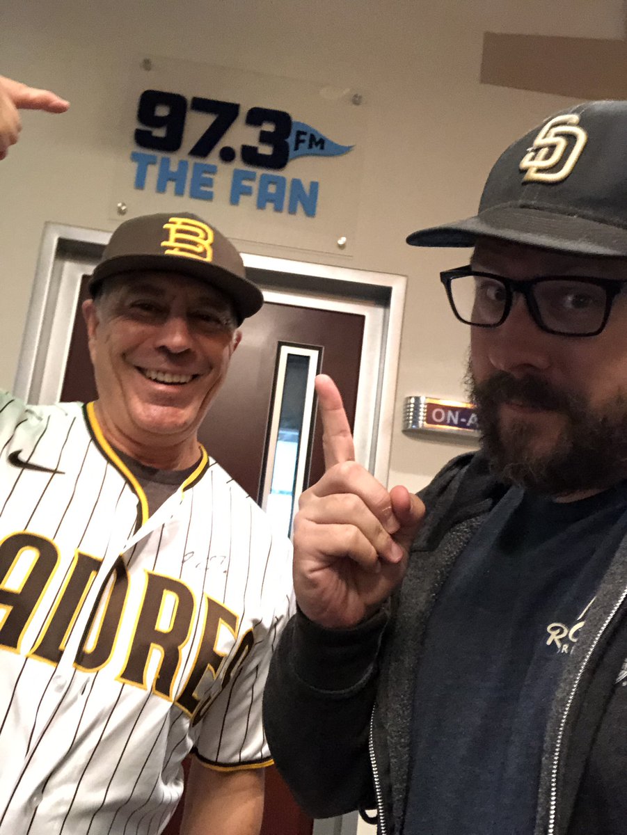 Getting hyped with <a href="/KimoJensen/">Kimo Jensen</a> for the <a href="/Padres/">San Diego Padres</a> home game on <a href="/973TheFanSD/">97.3 The Fan</a> ⚾️