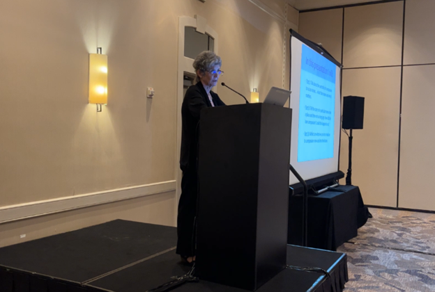 Dean Jane M. Georges was the keynote speaker at the Sigma Theta Tau conference in San Diego today, talking about something she has researched extensively: The issue of compassion in nursing.