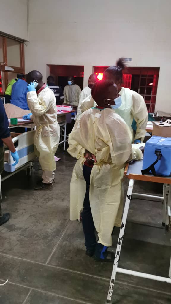 263Chat's tweet photo. Nyanga District Hospital staff attending to the Tynwald School accident victims.

Five people perished on the spot and one died at the hospital, according to Nyanga South MP Supa Mandiwanzira.

#263Chat https://t.co/CKg1G5PnbJ