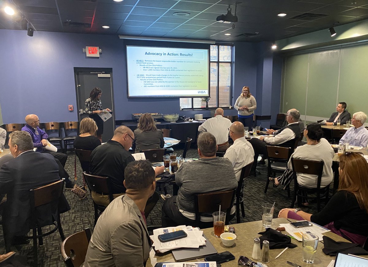 A huge thank you to <a href="/MadMcCune_IL/">Madeline McCune</a> and <a href="/MrsWarnecke/">Emily Warnecke</a> from <a href="/IllinoisASAGR/">IASA Govt. Relations</a> for being our guests at the first #SWIASA region meeting this afternoon. We appreciate all that you do on our behalf 🙏