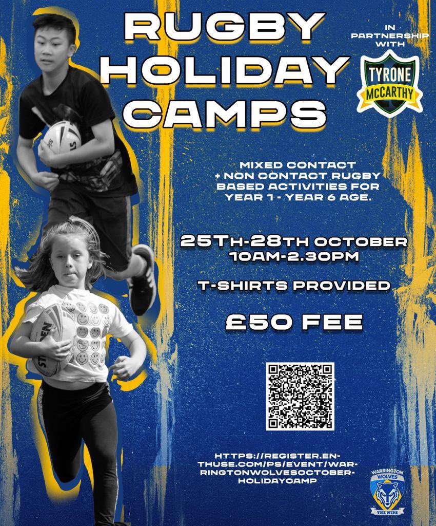 Our @RLWC2021 themed Holiday Camp = your children making memories 💛💙

register.enthuse.com/ps/event/Warri…
