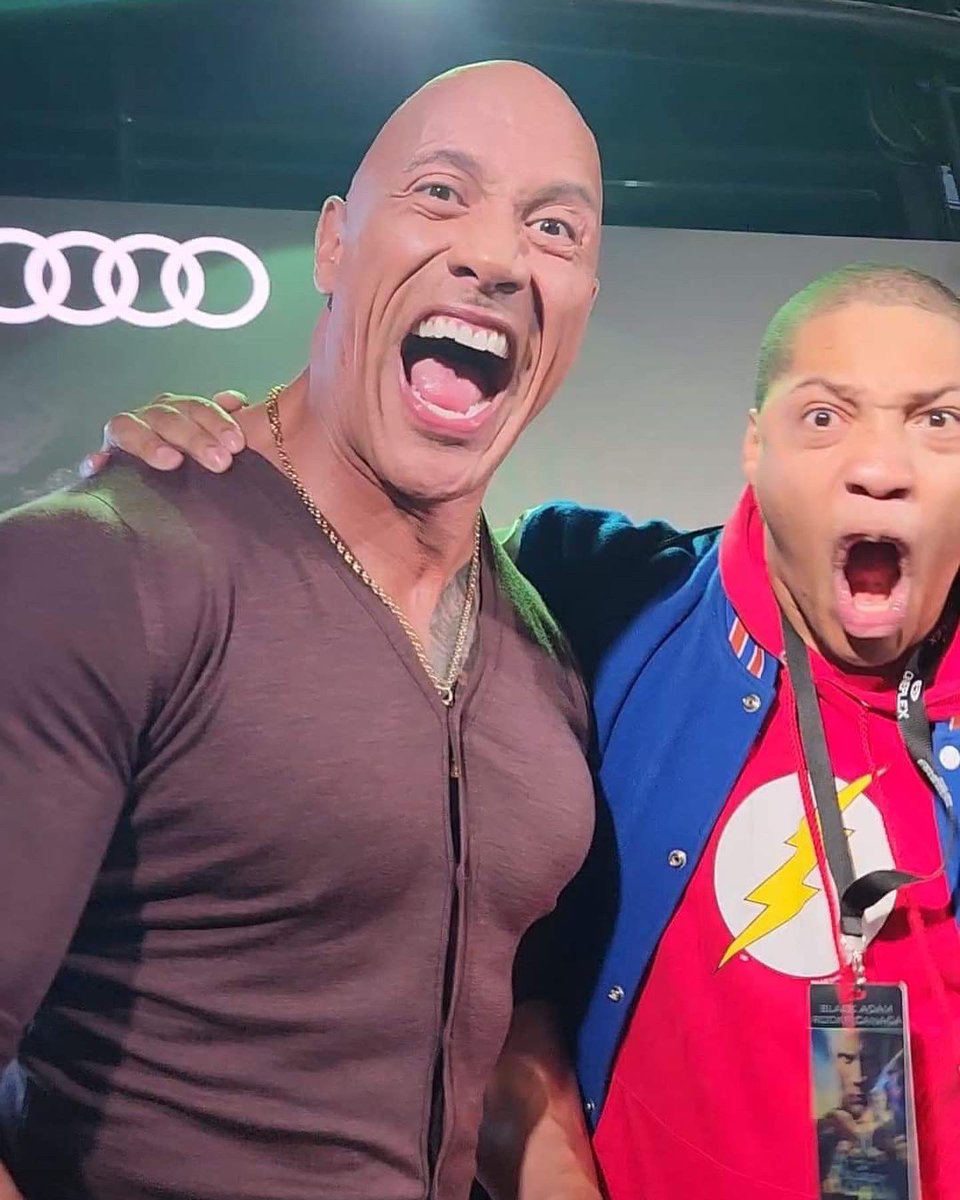 Vladimirm04's tweet photo. What an amazing moment at @TheRecRoomCa for the @blackadammovie event #BlackAdamRocksCanada with the one and only, @TheRock ⚡️

You made my day! Thank you!⚡️⚡️⚡️ https://t.co/VeHsB2UJBS