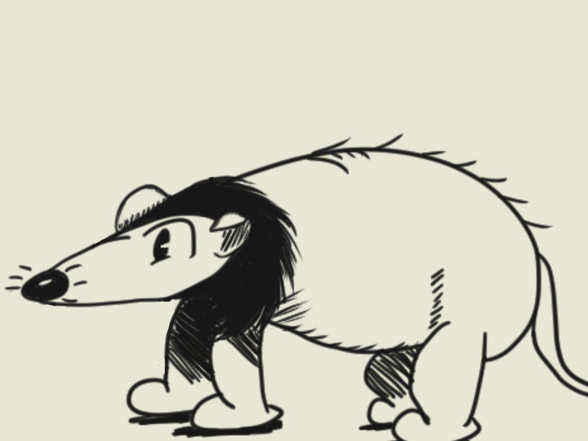 CapBanana3's tweet photo. The Biggest Virginia Opposum in Rubber Hose Style #rubberhose #opposum #cartoon #art https://t.co/7koEfURhLO