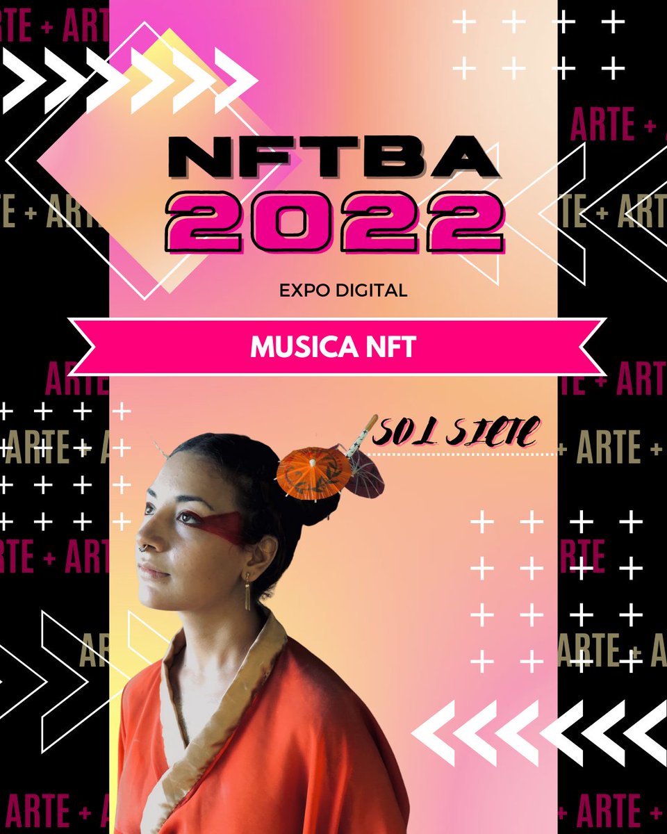 NFTBA22's tweet photo. 👩🏻🎤Te presentamos a Sol Siete (@solencontraluz), cantante emergente pionera de la música NFT en Argentina, amante de la blockchain musical y metaversos; entusiasta del arte descentralizado, razón por la que enfoca su carrera en la web3✨; donde nos expondrá una de sus canciones! https://t.co/9PyfNHszZh