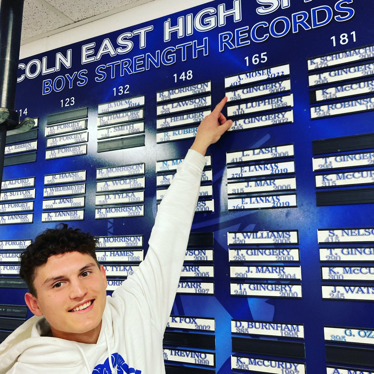 ehsphysed's tweet photo. Congratulations to Ashton Moser for setting a new weight room record during his mid-term max out tests in Adv. Weight Training. Ashton broke the senior squat record for the 165 lb weight class with a squat of 405 lbs 😳Way to Go Ashton‼️ https://t.co/3DnbmvklLE