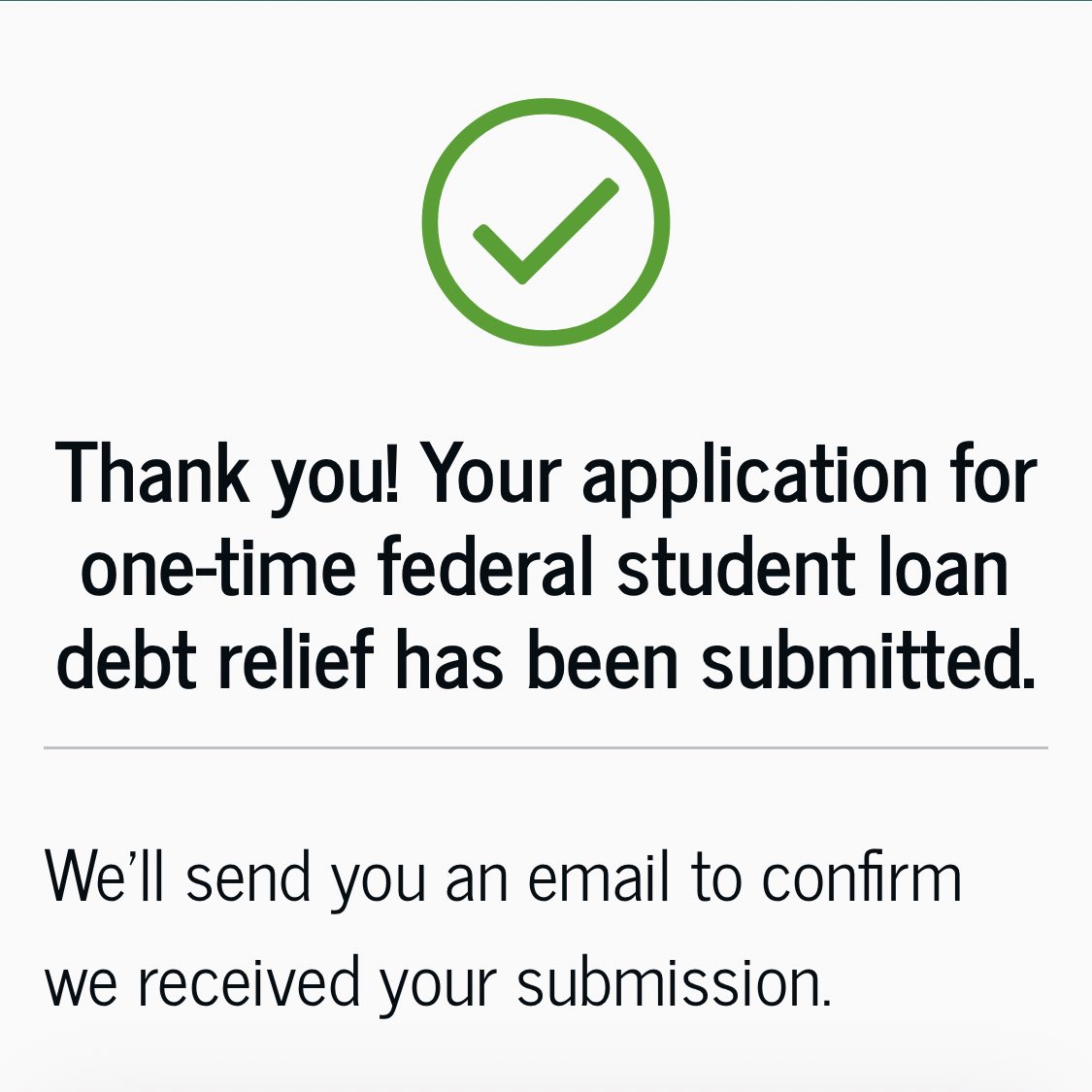 VoteJMA's tweet photo. I just applied for #studentloanforgiveness and it took less than two minutes! Thanks @ErinForYall for letting me know! https://t.co/53A9PasXwV